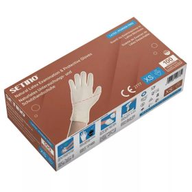 Mănuși din latex fără pudră Setino, albe