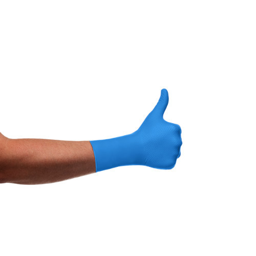 Mănuși Mercator GoGrip Long albastre, lungime 30 cm, premium, din nitril, mărimea M