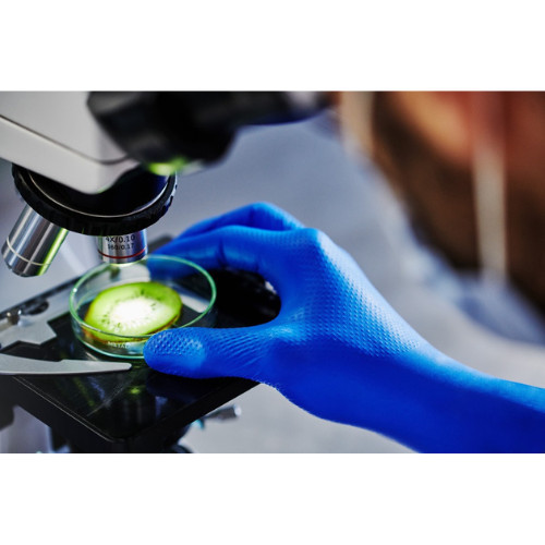 Mănuși Mercator GoGrip Long albastre, lungime 30 cm, premium, din nitril, mărimea M