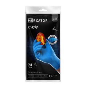 Mănuși nitril Mercator GoGrip albastre Premium, 4 bucăți