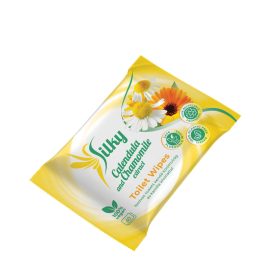   Hârtie igienică umedă Silky Toilet 40 de foi 100% biodegradabilă cu extract de mușețel