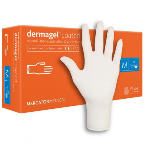 Mănuși din latex Mercator Dermagel fără pudră, albe, mărimea XS