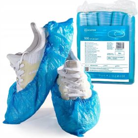   Apărători de încălțăminte OPERO, fleece, antiderapante, albastre, 100 buc/pachet